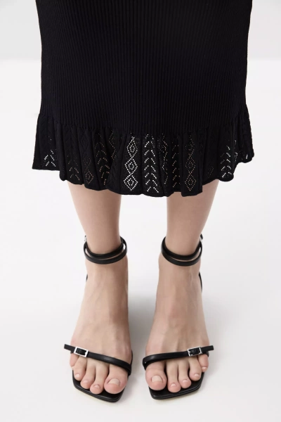 Юбка с ажурным рисунком (Черный) (XS)