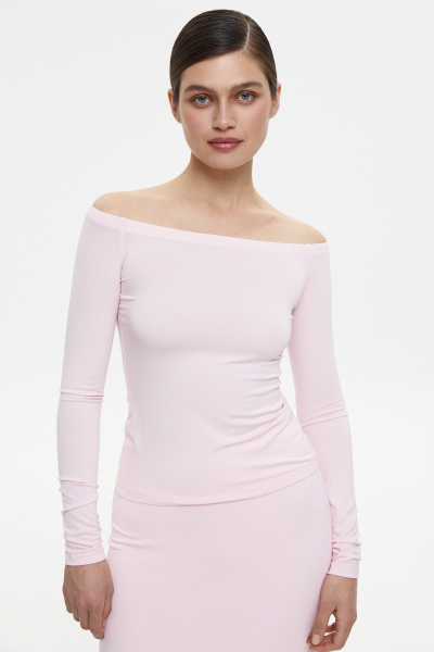 Лонгслив с открытыми плечами из вискозы (XS, барби) 2169