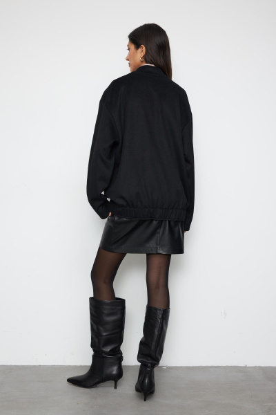 Бомбер из пальтовой ткани (one size, черный) 