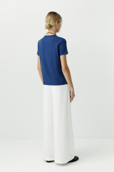 Футболка базовая из хлопка (темно-синий) (L) 