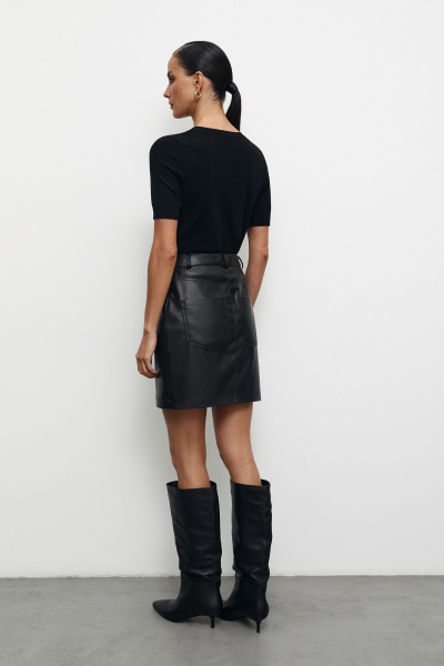 Футболка вязаная (XS, черный) 