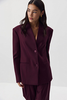Пиджак без лацканов (сливовый)