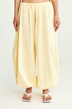 Брюки баллон из хлопка (сливочный)