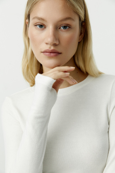 Лонгслив из мягкого трикотажа (молочный) (XS) 