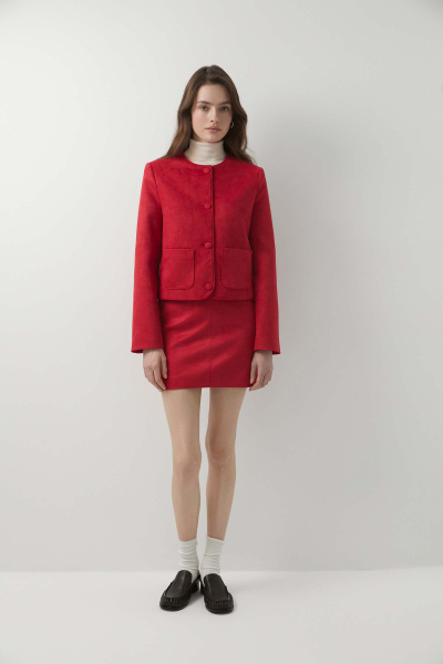 Жакет из замши (красный) (M) 