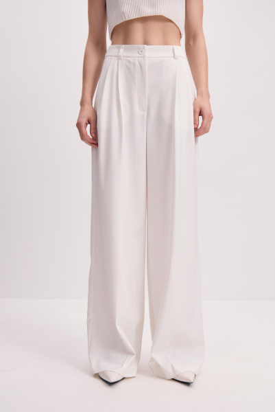 Брюки палаццо (белый) (XS)