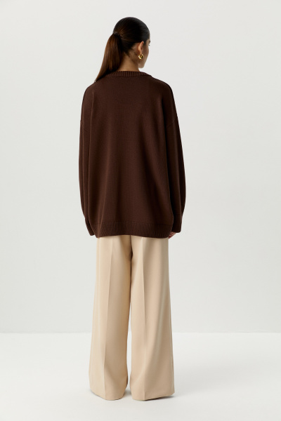 Свитер оверсайз из хлопка (one size, шоколадный) 