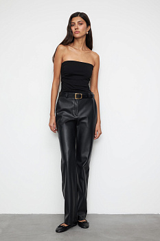 Брюки из экокожи (черный)