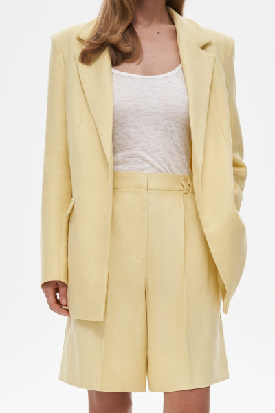 Шорты из льняной ткани (XS, светло-желтый) 3394