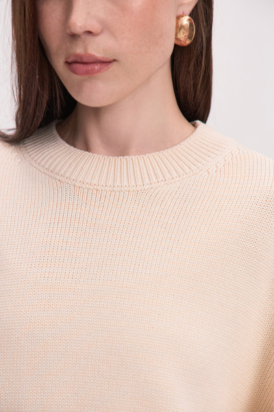 Джемпер базовый с круглой горловиной (бежевый) (M/L) 