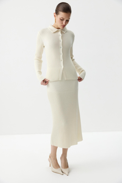 Джемпер-поло с пуговицами (Молочный) (XS/S) 