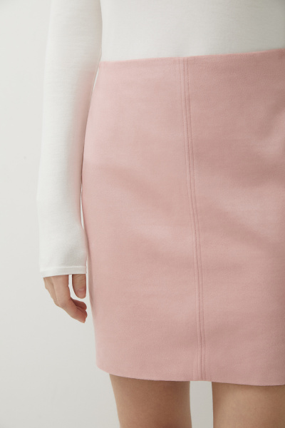 Юбка мини из замши (розовый) (XS) 