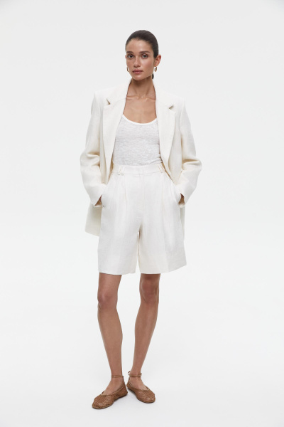 Шорты из льняной ткани (XS, молочный) 2207
