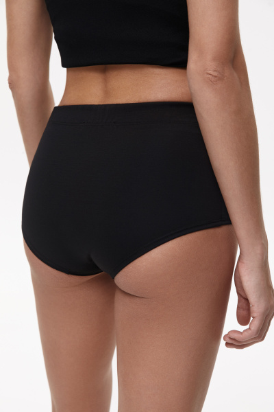 Шорты укороченные из трикотажа (XS, черный) 