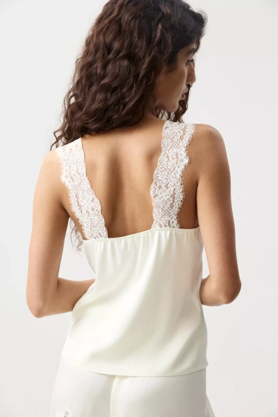 Топ с кружевными бретелями (Молочный) (M)