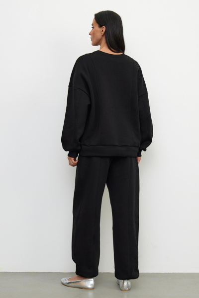 Джоггеры на резинке с рельефными швами (XS/S, черный) 2159