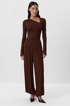 Джоггеры из вискозы (горький шоколад)