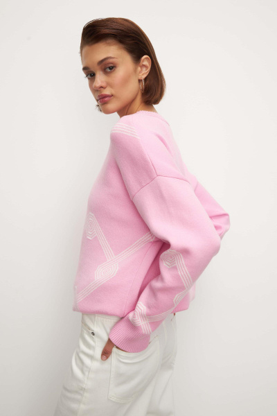 Свитер из хлопка pattern CHARMSTORE (one size, барби-молочный) 2198
