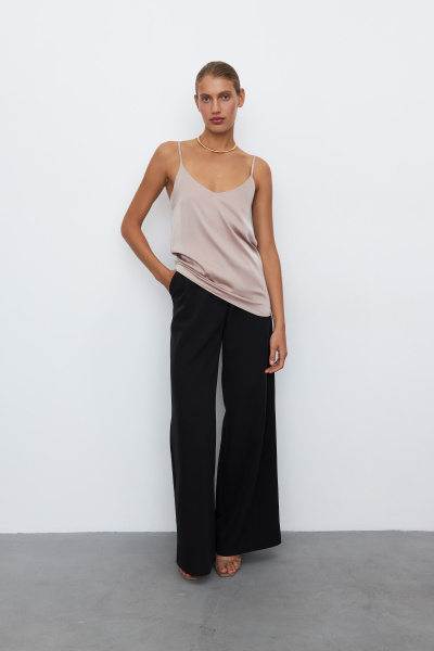 Топ базовый из атласа (XS, бежевый)