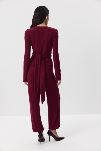 Лонгслив с завязками на талии (Винный) (S) 