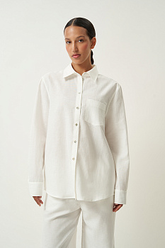 Рубашка изо льна (молочный)