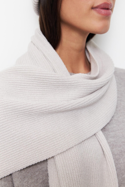 Шарф вязаный из вискозы (one size, серый) 