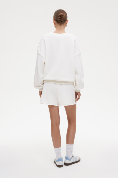 Шорты базовые из футера (M/L, молочный) 2207