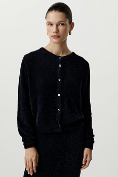 Кардиган из пушистой пряжи (черный)