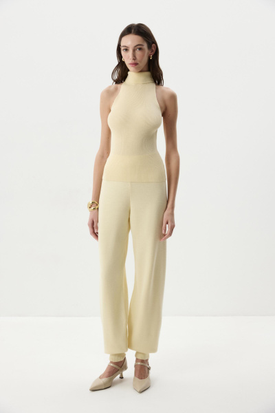 Топ-халтер вязаный (Ванильный) (M) 