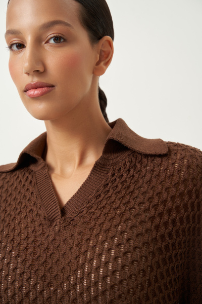 Костюм вязаный из хлопка (коричневый) (M/L) 