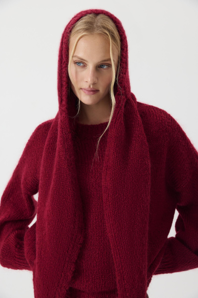 Косынка из шерсти мериноса (Винный) (one size) 