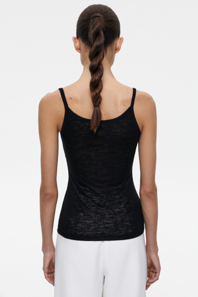 Топ из полупрозрачного трикотажа (XS, черный) 2159