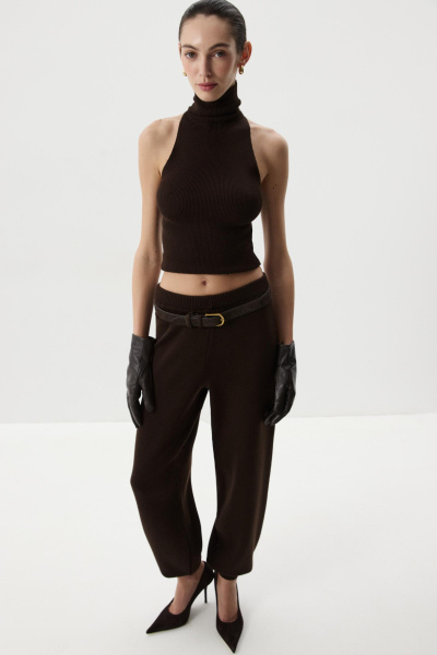 Топ-халтер вязаный (Шоколадный) (M) 