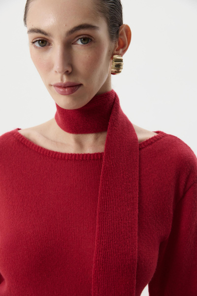 Лонгслив с шарфом (Винный) (M) 