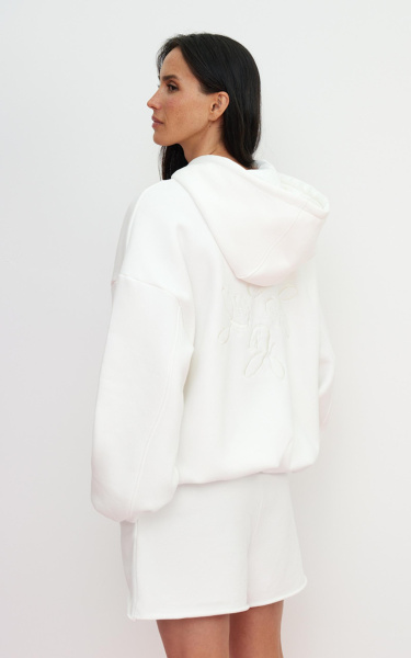 Худи оверсайз с рельефными швами (one size, молочный)