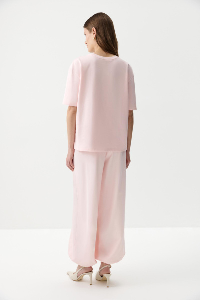 Футболка oversize силуэта с принтом (Розовый) (XS/S) 