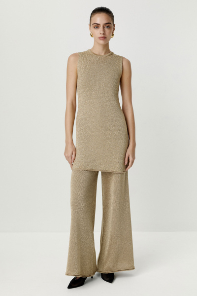 Топ удлиненный с металлизированной нитью (золотой) (S) 