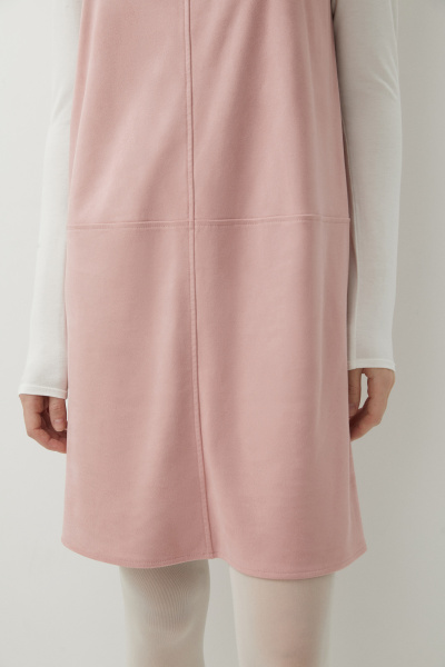 Платье мини прямое из замши (розовый) (XS)