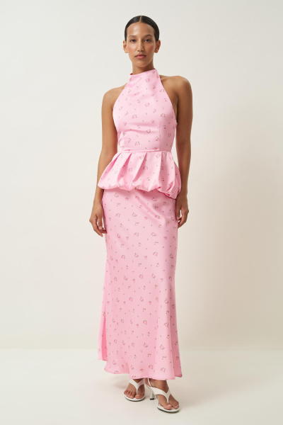 Блузка типа "топ" с принтом (розовый) (M)