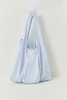 Сумка-тоут в полоску (голубой)