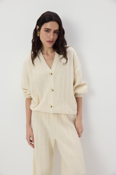 Кардиган с шерстью альпаки (Молочный) (M/L) 