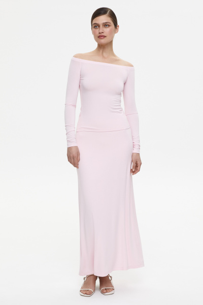 Лонгслив с открытыми плечами из вискозы (XS, барби) 2169