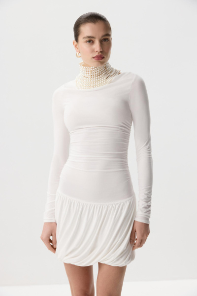 Платье с юбкой-баллон (Молочный) (M) 