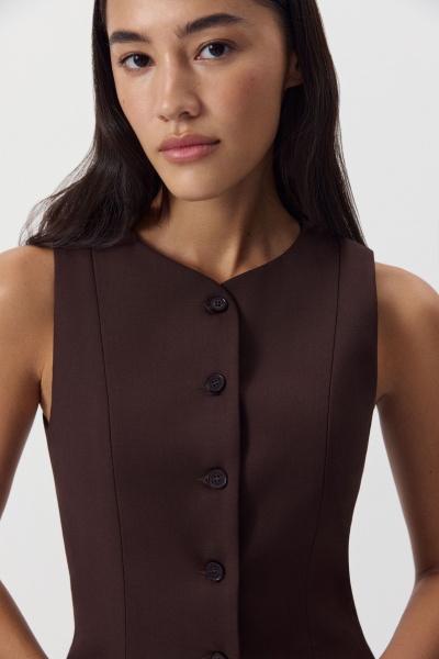 Жилет удлиненный (шоколадный) (M) 