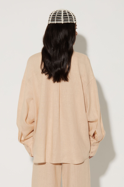 Рубашка с длинным рукавом изо льна (M/L, бежевый) 2183