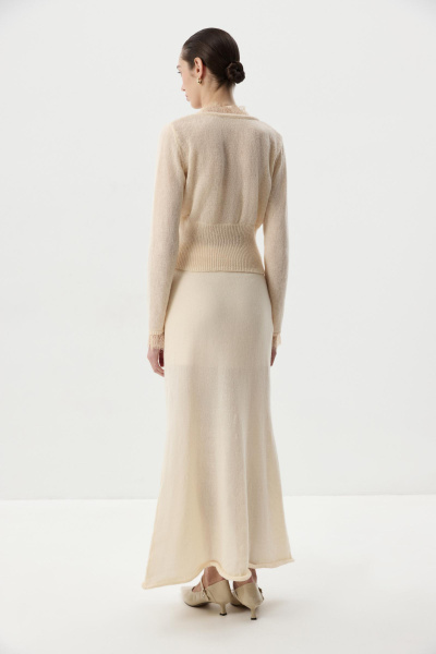 Кардиган с кружевом (Кремовый) (M) 