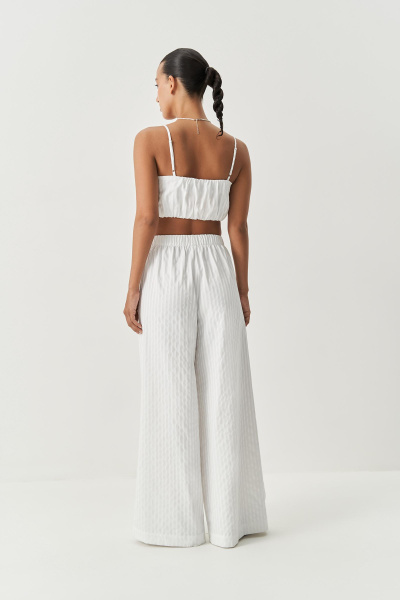 Блузка типа "топ" на бретелях в полоску (белый) (XS)