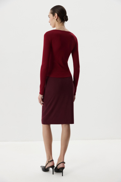 Лонгслив с декоративными пуговицами (Винный) (M) 