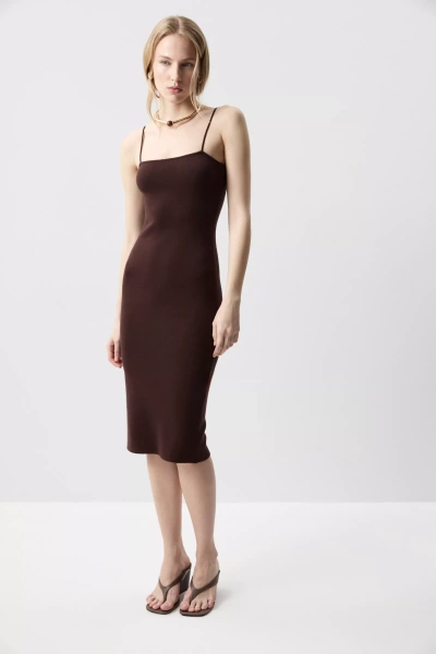 Платье-бандо миди (Шоколадный) (M) 