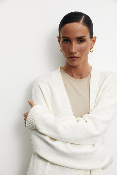 Кардиган из хлопка (one size, молочный) 2158